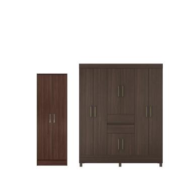 Imagem de Jogo Guarda Roupa 8 Portas E Sapateira Bruxelas Cafe Touch