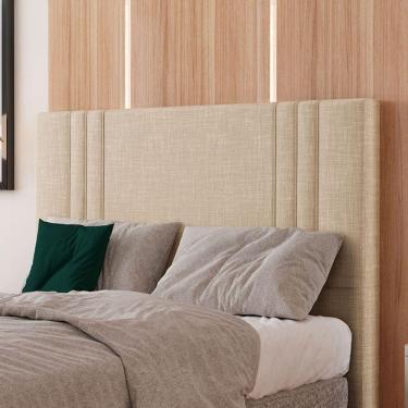 Imagem de Cabeceira Estofada Queen 160 Cm Diamante Linho Bege