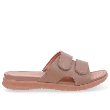 Imagem de Tamanco usaflex slide em couro ref aa30017 feminino, 36, Marrom escuro