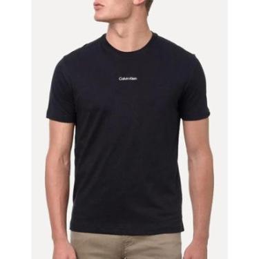 Imagem de Camiseta Calvin Klein Masculina Flame Front Logo Preta-Masculino