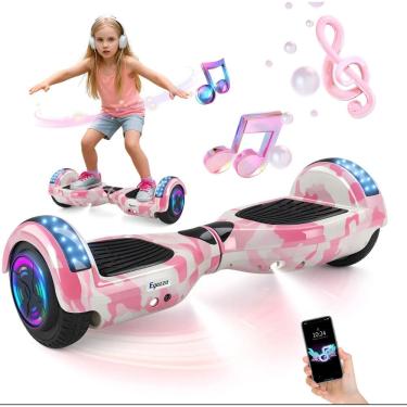 Imagem de Hoverboard Skate Elétrico 6.5 Rosa Camuflado Led Bluetooth