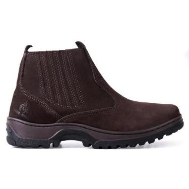 Imagem de Botina Bota Masculina Em Couro Legitimo Para Trabalho - SPECTRUN, Cafe