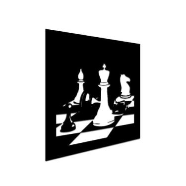 Imagem de Quadro alto relevo xadrez 32x32cm sala alto relevo - JABB