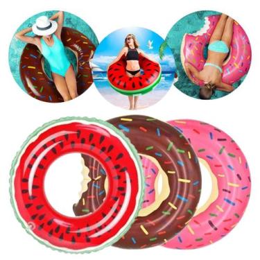 Imagem de Boia Inflável Circular Melancia Rosquinha Infantil 60cm - Snel, Melanc