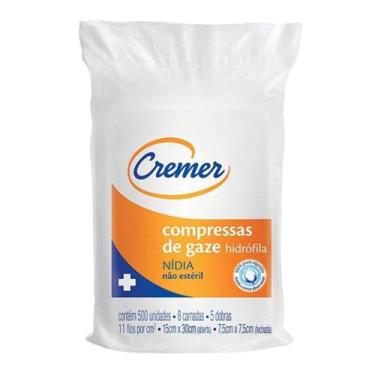 Imagem de Compressa Gaze Cremer Nídia 7,5cm x 7,5cm Hidrófila Não Estéril 8 Cama