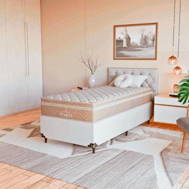 Imagem de Cama Box Solteiro + Colchão Paris Molas Ensacadas Bege - eShop casa