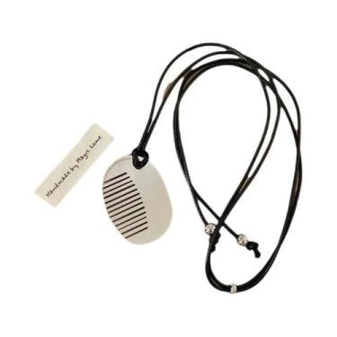 Imagem de Colar De Corda Preta Com Pingente De Pente De Vinagre Com Estampa De L