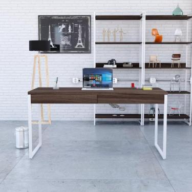 Imagem de Mesa de Escritorio Diretor C/02 Gavetas Kuadra 150cm Est.Branca - Meta