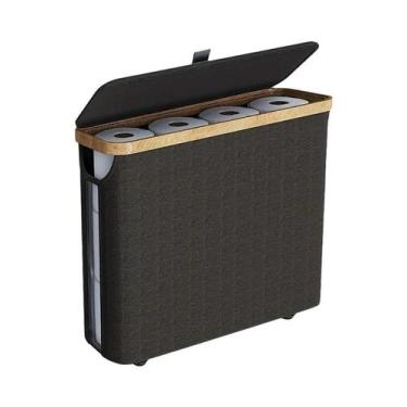 Imagem de Suporte De Papel Higiênico Coberto Com Cesto De Armazenamento Portátil