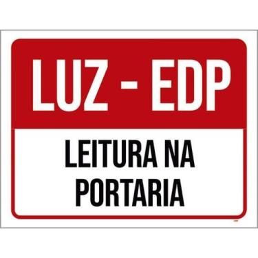 Imagem de Kit 3 Placas Sinalização - Luz Edp Leitura Portaria 36X46 - Sinalizo