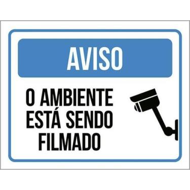 Imagem de Kit 3 Placas Sinalização - Aviso Ambiente Está Sendo Filmado - Sinaliz
