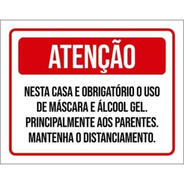 Imagem de Kit 10 Placas Nesta Casa Obrigatório Máscara 36X46 - Sinalizo