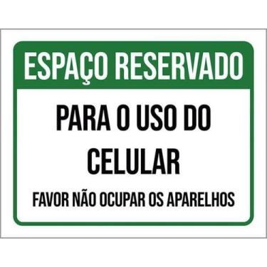 Imagem de Kit 5 Placas Espaço Reservado Para Uso Do Celular - Sinalizo