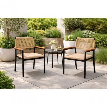 Imagem de Kit 2 Cadeiras Externa Náutica Com Braço Trama Bg Pto Solare