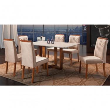 Imagem de Sala De Jantar 6 Cadeiras 1,60x0,90m Atlas Veneza Art Salas