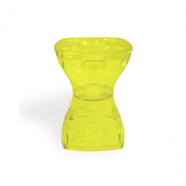 Imagem de Petisqueira Amarela Translúcida Design Moderno Mesa Lateral Apoio Decorativo Para Piscina Jardim Varanda Sala