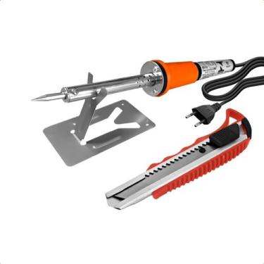 Imagem de Ferro de Solda 60W 220V com Estilete 18mm Profissional Kit - Barcelona