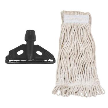 Imagem de REFIL Úmido Para MOP Esfregão Algodão 330g Com CINTA Ponta Loop Dobrad