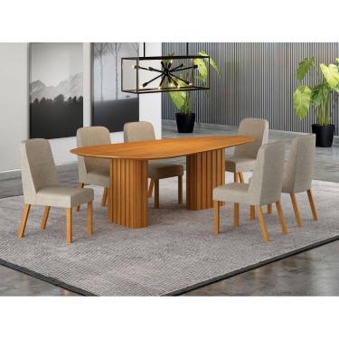 Imagem de Conjunto jantar 6 cadeiras maciça 2x1 Iza - Arbo Design