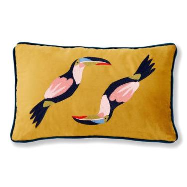Imagem de Capa de Almofada Bordada Tucanos Amarela - Westwing, Amarelo