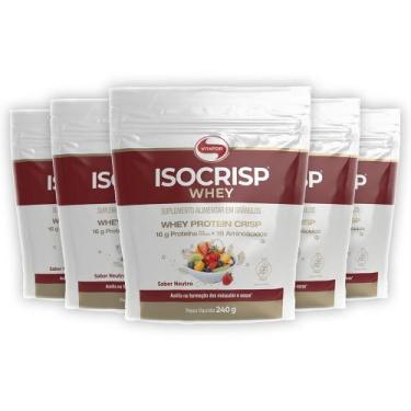Imagem de Kit 5 Whey Protein Isocrisp Vitafor 240g Neutro, Neutro