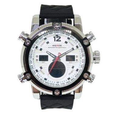 Imagem de Relógio Masculino Weide AnaDigi WH-5205 Prata e Branco-Masculino