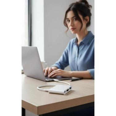 Imagem de Adaptador USB-C 3 em 1: HDMI, USB 3.1 para Seu Notebook - Congratulati