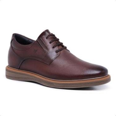 Imagem de Sapato Derby Rafarillo Masculino Couro Marrom Sola Aumenta Altura 99051_12M-Masculino