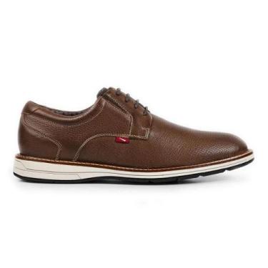 Imagem de Sapato Social Ferracini Kingston Masculino de Couro Marrom, Brown, 42