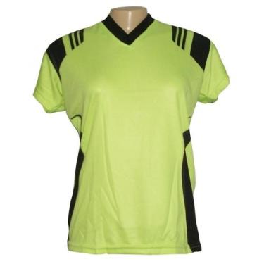 Imagem de Jogo de Camisa Feminino Modelo Espanha Baby Look Tamanho G - Limão/Pre