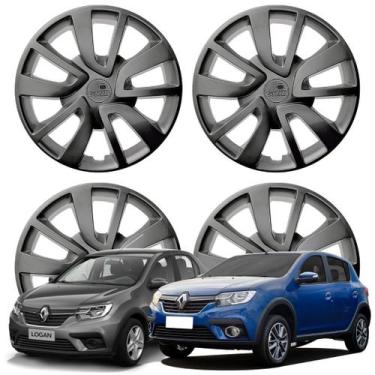 Imagem de Jogo Calota Aro 15" Renault Logan Sandero 2014-2020 Fixação por Pressã