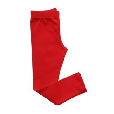 Imagem de Calça Legging Infantil Feminina Cotton Brandili, Vermelho, 6
