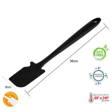 Imagem de Espátula Profissional Silicone 36cm Com Apoio Weck , Preto