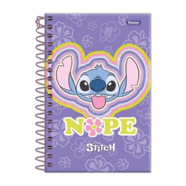 Imagem de Caderneta (PEQUENA) Espiral 1/8 Personagem Disney Stitch 96 Folhas - F