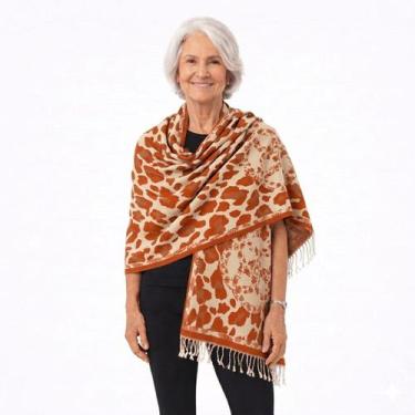 Imagem de Pashimina Cachecol Echarpe Estampa Animal Print Dupla-Face - - Sarat M