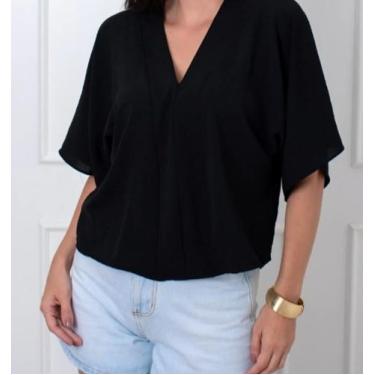 Imagem de Blusa Semi Cropped  crepe Duna - Akira Boutique , Laranja, m