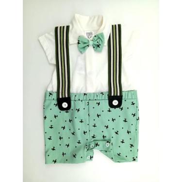 Imagem de Macacão Curto Infantil Menino Muleka Sapeka - Ref 2723, M, Verde