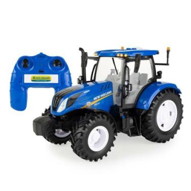 Imagem de Trator De Controle Remoto New Holland T6.180 1/16 ERTL cor:azul