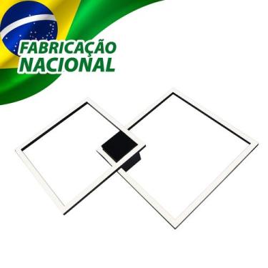 Imagem de Luminária Plafon Moderno Quadrado LED  Duplo Teto Quarto Sala 3500K Ze