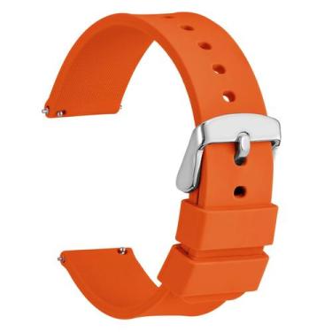 Imagem de Pulseira de relógio WOCCI Silicone 22 mm com fivela prateada para reló