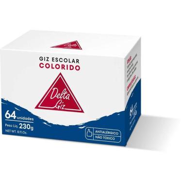 Imagem de Giz Escolar Colorido Delta 40 Caixas com 64 Palitos Cada Antialérgico e Não Tóxico