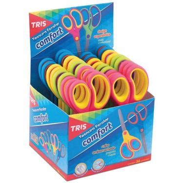 Imagem de Tesoura Escolar Summit Comfort 15cm Emborrachada Display com 18 Unidades