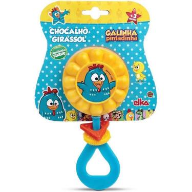Imagem de Chocalho Galinha Pintadinha para Bebê com Som Suave Cores Vibrantes Material Atóxico Elka