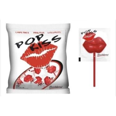 Imagem de Pirulito Pop Kiss Cereja Pacote C/50unid - 500g
