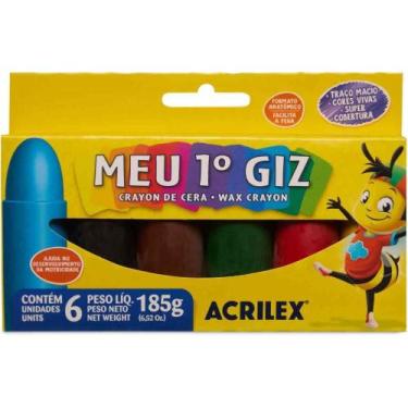 Imagem de Giz de Cera Gizão 06 Cores Meu 1 GIZ de Cera Caixa com 3 Unidades - Ac