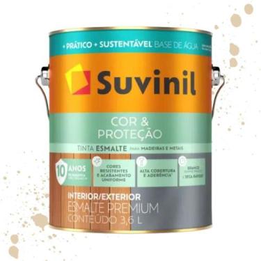 Imagem de Esmalte Cor E Proteção Base Água Brilhante Marfim Nobre Suvinil 3,6L -