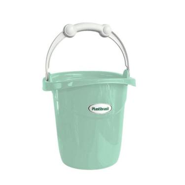 Imagem de Balde de bebe infantil azul rosa branco 11 litros plastibaby - PLASTIB