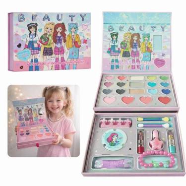 Imagem de Kit Maquiagem Infantil Completo Com Maleta luxo de 2 gavetas e Acessór