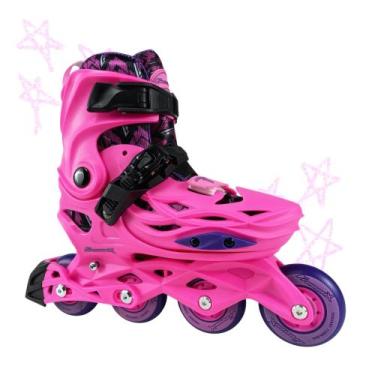 Imagem de Patins Infantil Inline Traxart Freemix Ajustável Hardboot ABEC9 Rosa, 
