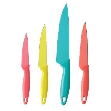 Imagem de Kit Facas Coloridas 4 Pecas Ceramica Completo Aco Inox Cabo Plastico C